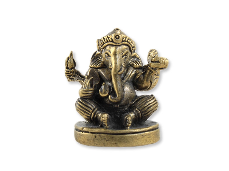 Kleine Ganesha Statue sitzend Messing 2 cm