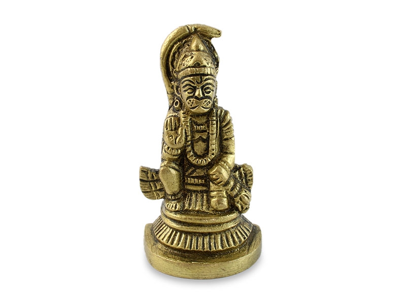 Kleine Hanuman Statue sitzend Messing 5,6 cm