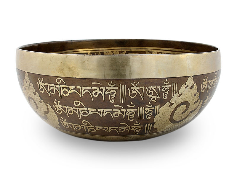 Gravierte Klangschale mit Blume des Lebens