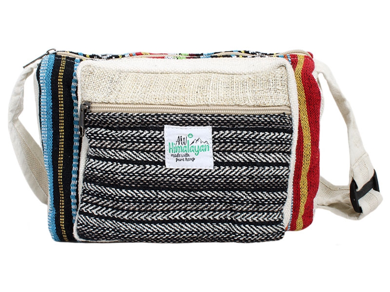 Hanf Schultertasche Umhängetasche bunt gestreift
