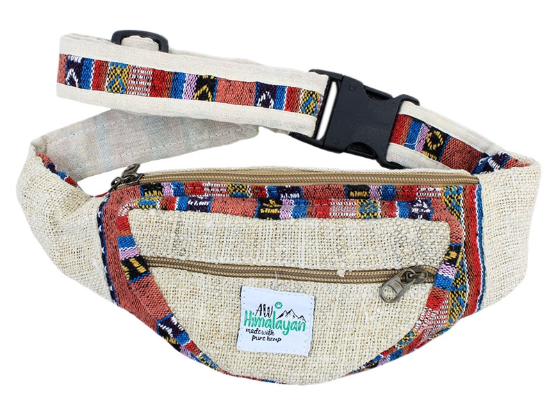 Hanf Gürteltasche Bauchtasche bunt gestreift