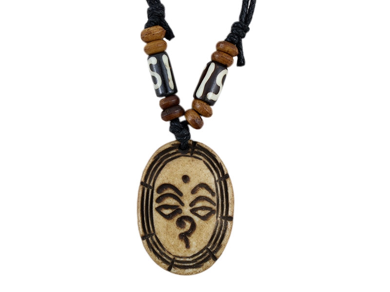 Knochen Kette mit den Allsehenden Augen des Buddhas