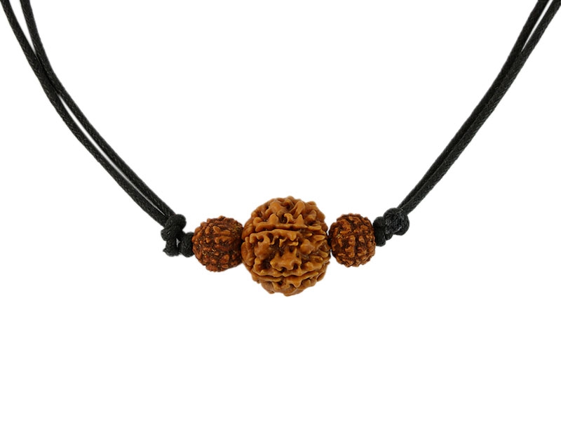 Rudraksha Kette Halskette mit 3 Samen
