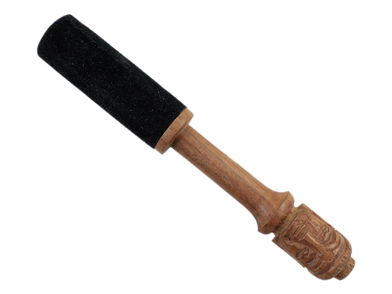Holzklöppel mit Lederbezug Buddha-Schnitzerei Ø 2,5 cm