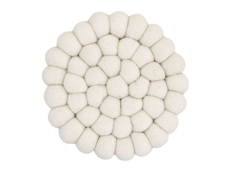 Klangschalenkissen Filz Untersetzer 14 cm beige