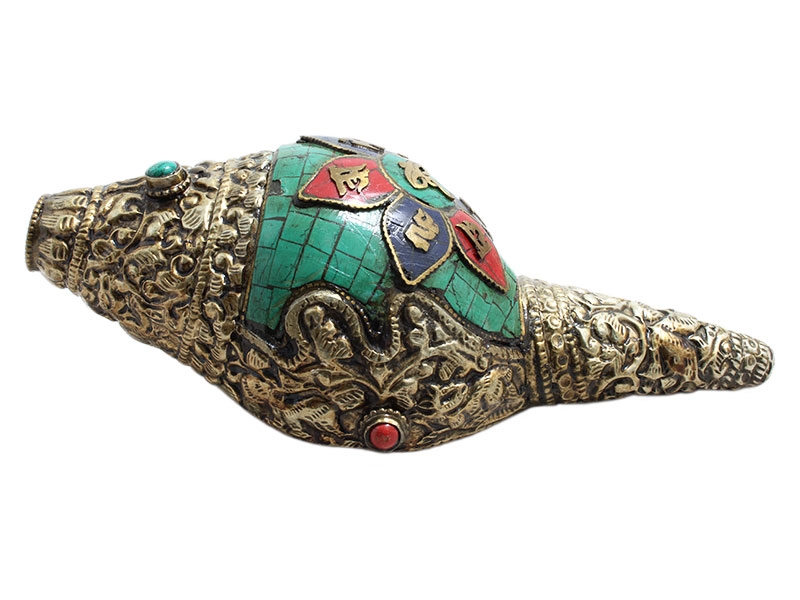 Muschelhorn Dung-Dkar Om Mani Padme Hum