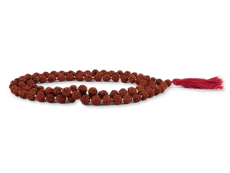 Rudraksha Mala Gebetskette einzeln geknotet 8 mm