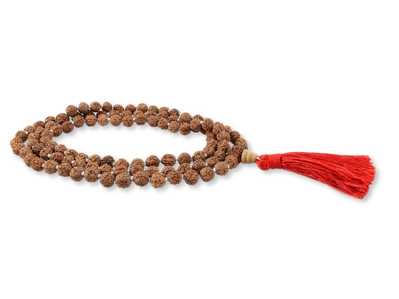 Rudraksha Mala Gebetskette einzeln geknotet 8 mm