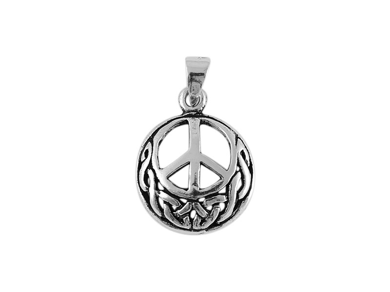 Peace Anhänger mit Knoten 925er Sterling Silber