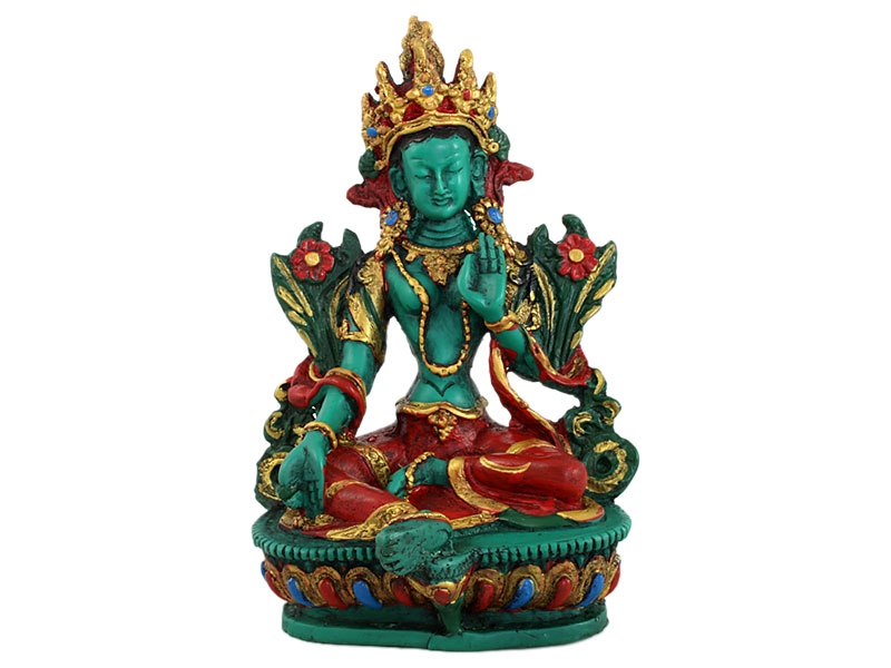 Grüne Tara Statue handbemalt 15cm