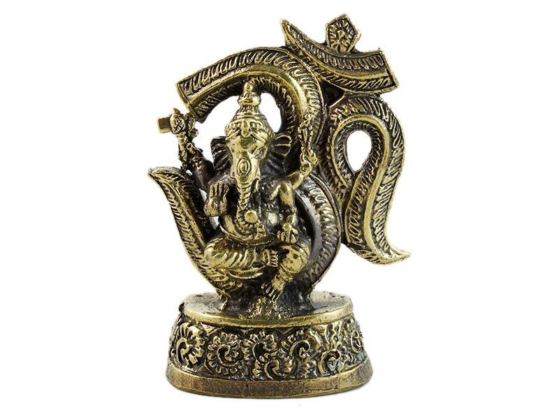 Ganesha Om Messing Statue 7 cm