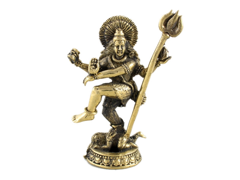 Mini Shiva Statue Figur tanzend Messing 4 cm