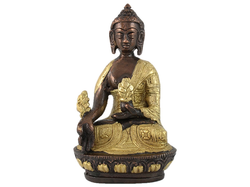 Medizin Buddha - Messing Statue zweifarbig 15 cm