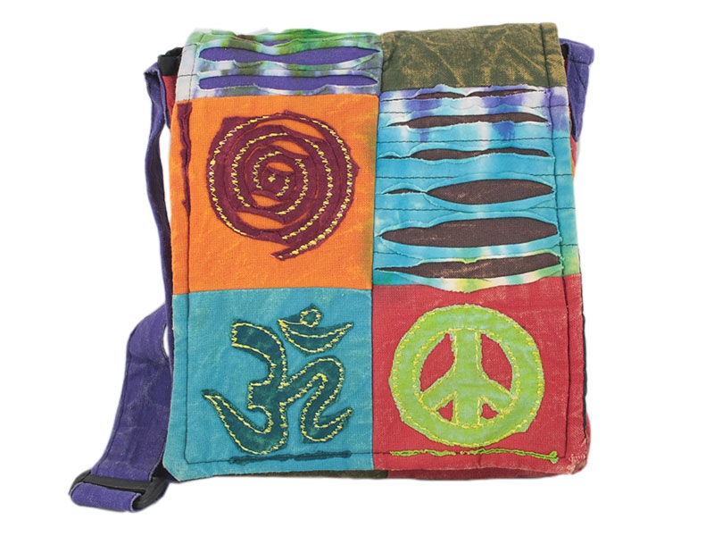 Hippie Goa Patchwork Batik Schultertasche bestickt