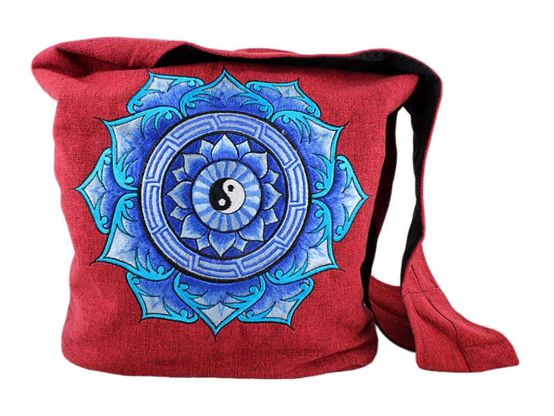 Tasche mit Yin Yang im Lotus bestickt