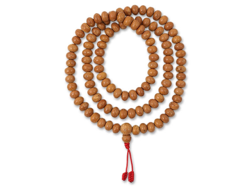 Bodhi Mala Gebetskette mit 108 hellbraunen Bodhi Samen