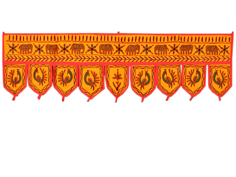 Indischer Türbehang Wandbehang Toran orange