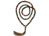 Knochen Inlay Mala schwarz mit Muschel und Rudraksha