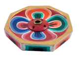 Räucherstäbchenhalter Holz - Lotus bunt 6cm