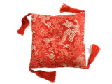 Klangschalenkissen Brokat Drache rot 15 cm