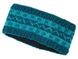 Stirnband Ohrenwärmer gestrickt mit Fleece blau