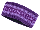Stirnband Ohrwärmer gestrickt mit Fleece lila