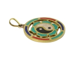 Anhänger Amulett mit Yin & Yang im Lotus