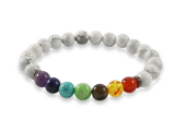 Chakra Armband mit Howlite Perlen