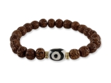 Rudraksha Samen Armband geschliffen mit Dzi Stein