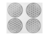 Blume des Lebens metallene Aufkleber Sticker versilbert