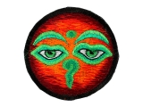 Aufnäher / Patches - Augen des Buddhas rot/grün