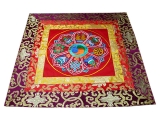 Altardecke acht tibetische Glückssymbole Brokat viereckig