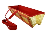 Tibetische Brokat Dharma Buchhülle mit Bambusrahmen 38cm
