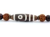 Tibetische Kette mit Dzi Stein und Rundraksha
