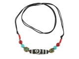 Tibetische Halskette mit 2 Augen Dzi aus Glas