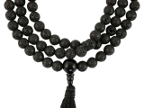 Lavastein Mala 108 Perlen mit schwarzer Quaste 8 mm