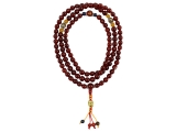 Karneol Mala mit Om Mani Mantra Perlen 8 mm