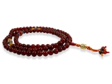 Karneol Mala mit Om Mani Mantra Perlen 8 mm