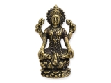 Kleine Laxmi Hindu Statue sitzend Messing 3 cm