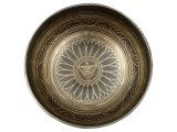Gravierte Klangschale mit Vishuddha Chakra Gravur
