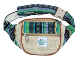 Hanf Gürteltasche Bauchtasche grün gestreift