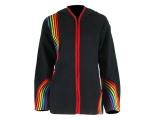 Regenbogen Jacke mit Zipfelkapuze schwarz