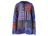 Patchwork Kapuzenjacke mit Fleece gefüttert lila
