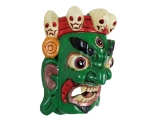 Holzmaske Bhairab handgeschnitzt grün 22 cm
