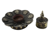 Räucherstäbchenhalter - Lotus mit Glückssymbolen