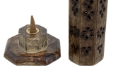 Achteckiger Räucherturm Räucherstäbchenhalter aus Mangoholz