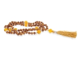 Rudraksha Citrin Mala mit 107 Perlen 5 mm