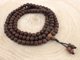 Rudraksha Mala Gebetskette geschliffen 9 mm
