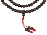 Dunkle Rudraksha Mala Gebetskette geschliffen 9 mm