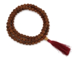 Rudraksha Mala Gebetskette dunkelorange gefärbt 8 mm